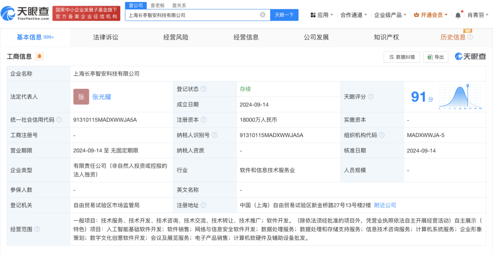 長亭科技上海新公司成立，1.8億注資深耕數字文化創意軟件開發